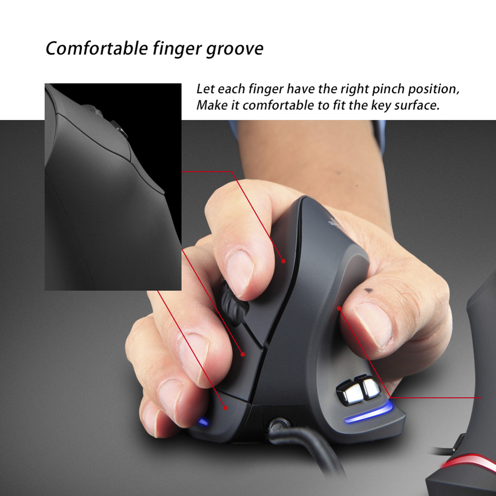 Ergonomic Mouse Vertical - ZELOTES T20 USB 유선 수직 광학