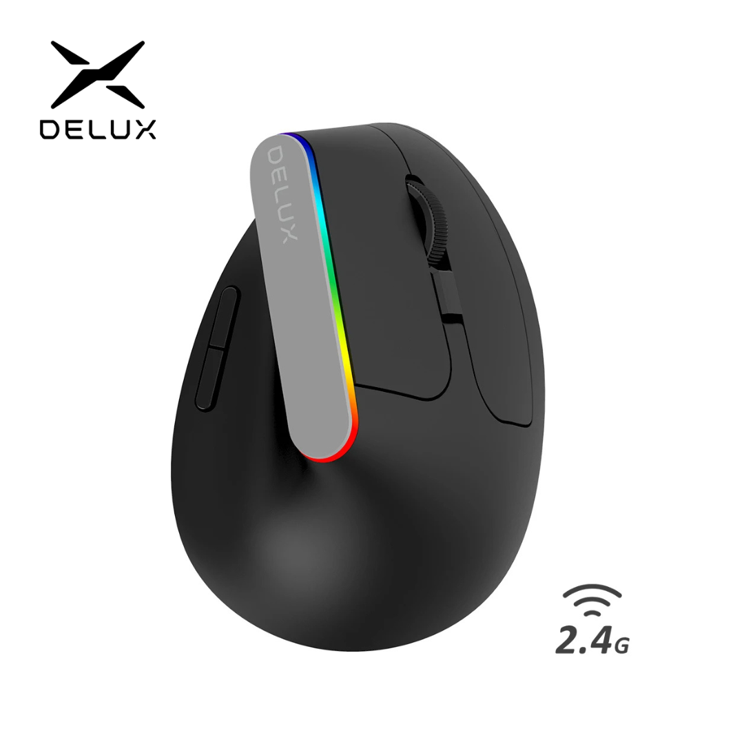 Ergonomic Mouse Vertical - Delux M618C 무선 자동 인체 공학적