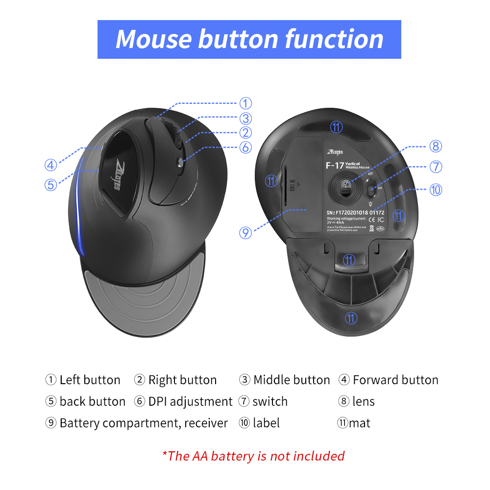 ZELOTES F-17 6키 인체공학적 광학 마우스 수 - Ergonomic Mouse Vertical 리뷰 및 가격