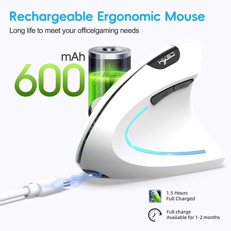 듀얼 모드 무선 수직 마우스 600mAh 충전식 인체공 - Ergonomic Mouse Vertical 리뷰 및 가격