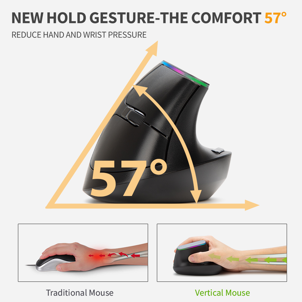 Delux M618C 무선 자동 인체 공학적 수직 6  - Ergonomic Mouse Vertical 리뷰 및 가격